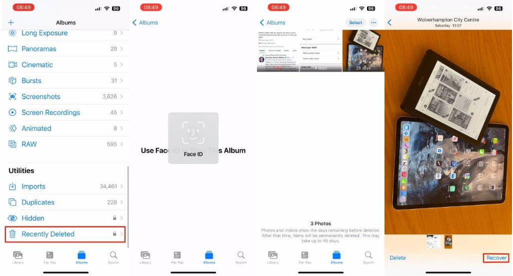 曲靖苹果14维修分享 iPhone14 上恢复已删除的照片 
